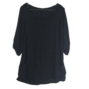 𝅺ldla Sheer Black Long Sleeve Blouse